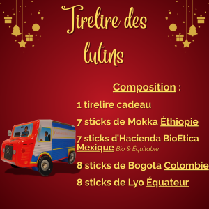 Offre de Noël - La tirelire des Lutins - 30 sticks de café lyophilisés - café pure origine - café 100% arabica