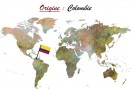 Café Bogota - Colombie -Sachet 200g - Pure Origine- Carte du Monde et localisation avec drapeau