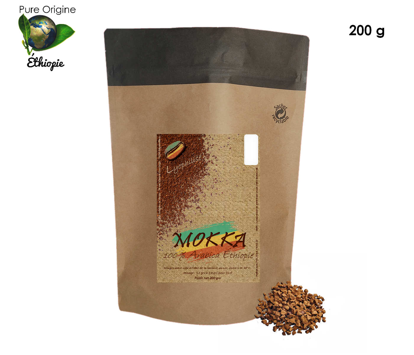 Café Grains Moka Ethiopie (Doux Et Parfumé) Vrac 1Kg – Quai Sud