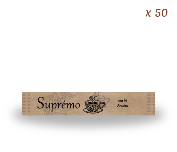Café lyophilisé Suprémo - 100% Ararbica 50 dosettes - Qualité Premium - Stick 